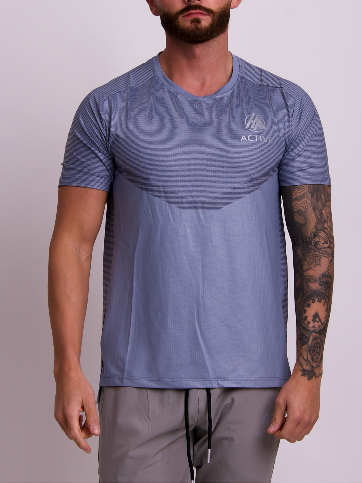 KEEP PUSHING BLUE TECH TEE