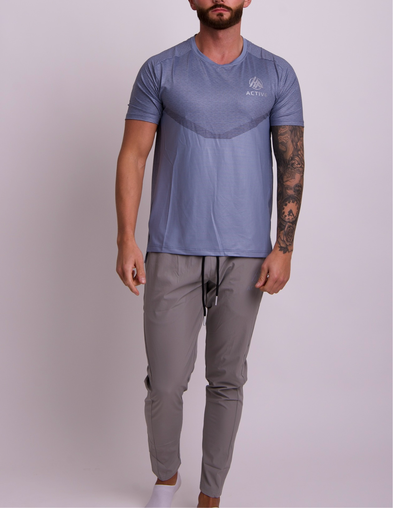 KEEP PUSHING BLUE TECH TEE