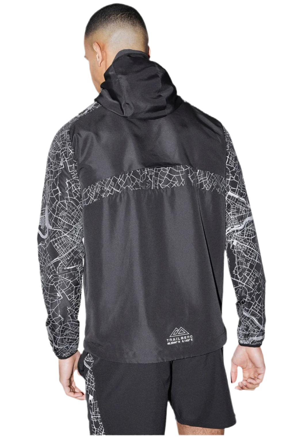 TRAILBERG - MEN’S WINDBREAKER/SHORT SET BLACK REFLECTIVE