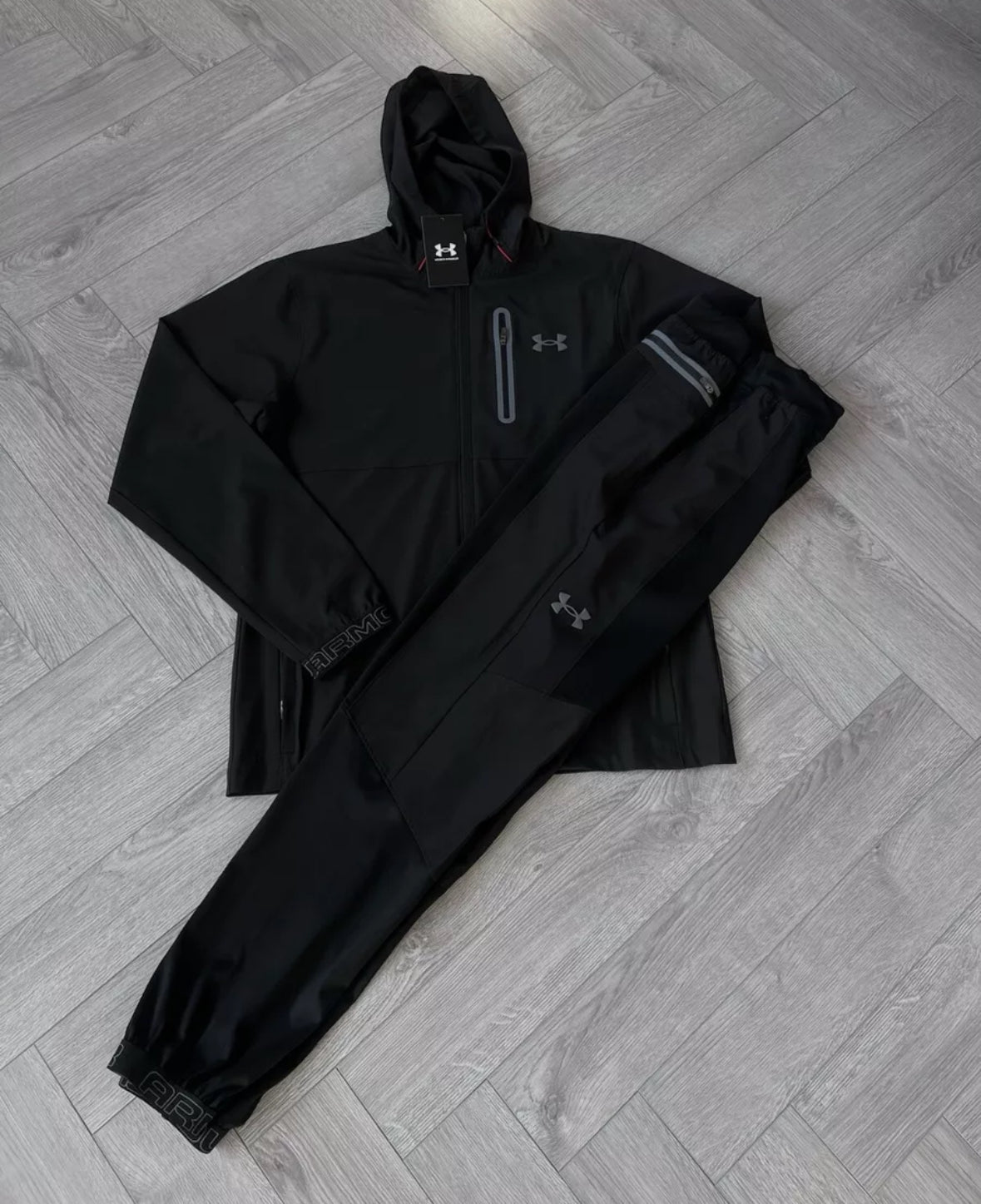 UNDER ARMOUR - TRACKSUIT SET FULL ZIP BLACK