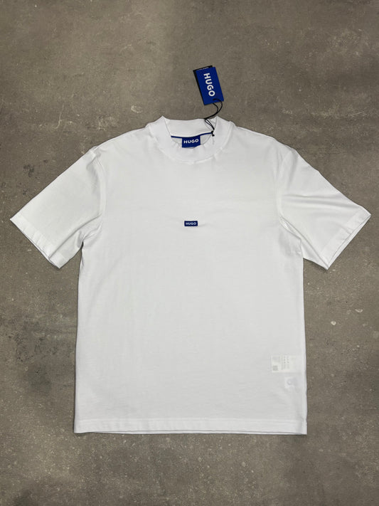 BOSS - COTTON JERSEY T-SHIRT WITH BLUE LOGO PATCH