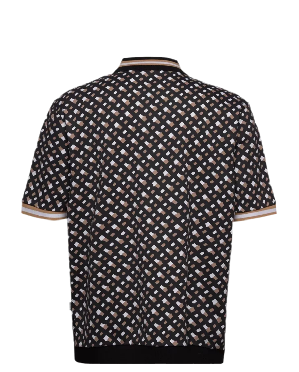 BOSS - MONOGRAM PRINTED OVERSIZE MERCERIZED COTTON MENS POLO T-SHIRT